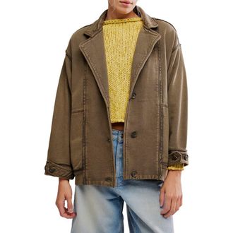 Free People Home Office Cotton Cardigan in Officer Brown at Nordstrom Rack, Size Small