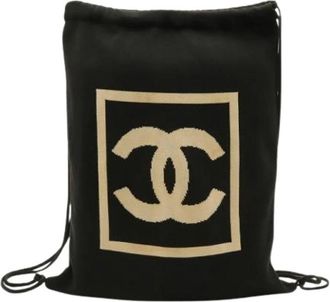 Chanel Pre-owned Sport Backpack - Dames - Vintage Rugzakken - Zwart - ONE Size - Katoen - Vintage