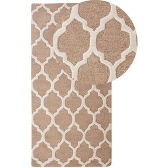 Beliani Beliani - Tappeto in lana e cotone beige - Tappeto moderno di design - 80 x 150 cm - Erbaa