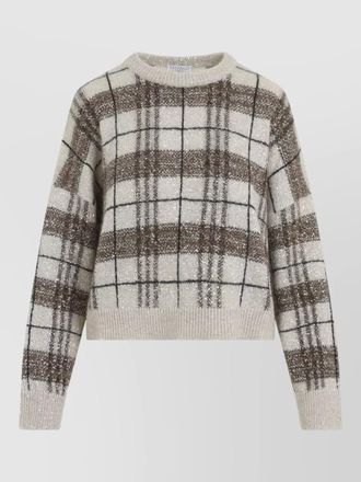 Brunello Cucinelli checked mohair-blend sweater