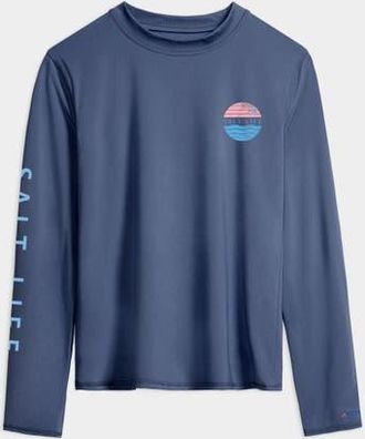 Salt Life Coral Life Flag Performance Long Sleeve Tee in Indigo Heather at Nordstrom, Size X-Large
