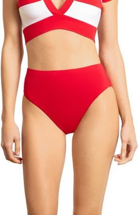 Robin Piccone Ava High Waist Bikini Bottoms in Peony at Nordstrom Rack, Size X-Small