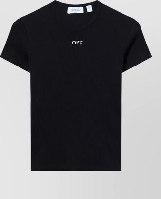 Off-white ribbed slim-fit t-shirt