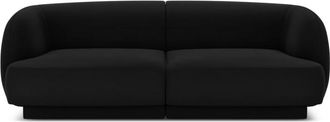 MICADONI Sofá 2 plazas de terciopelo negro