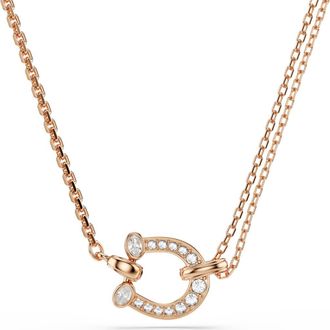 Swarovski Symbolica Horseshoe Pendant Necklace in Rose Gold at Nordstrom