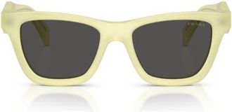 Prada 51mm Butterfly Sunglasses in Frosted Vanilla /Dark Grey at Nordstrom