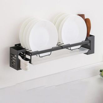 OEM Estanter&iacute;a De Cocina De Acero Inoxidable Para Montaje En Pared, Sin Necesidad De Taladrar, Para Guardar Cuencos Y Platos, Con Escurridor Compacto, 43 