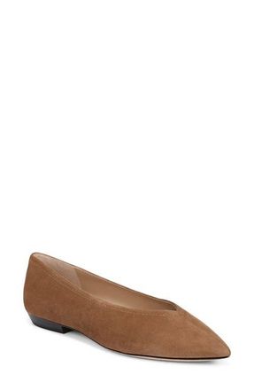 Veronica Beard Bancroft Pointed Toe Flat in Chestnut at Nordstrom, Size 9.5