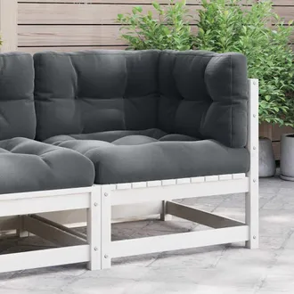 vidaXL Sof&aacute; De Esquina De Jard&iacute;n Cojines Gris Antracita Madera Pino Vidaxl
