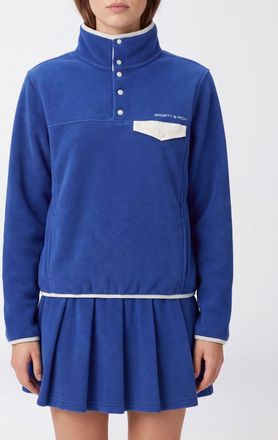 Sporty & Rich Dolcevita in pile con logo e profili a contrasto