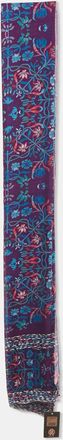 Roberto Cavalli Purple Floral Print Silk Stole