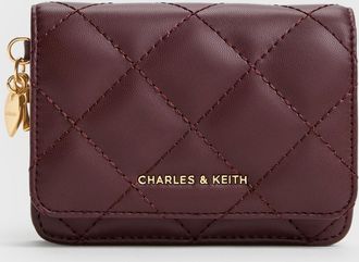 Charles & Keith Arrietty Quilted Bow-Heart Charm Small Wallet