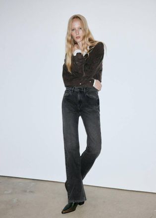 Mango Jeans flare regular-waist black denim - Donna - 36 - MANGO
