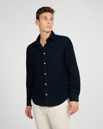Onia Micro Cord Long Sleeve Button Down in Midnight at Nordstrom, Size X-Large L