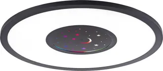 Leuchten Direkt Leuchten Direkt - Plafoniera Con Telecomando Luce Soggiorno Dimmerabile Camera Dei Bambini, Cct, Piastra Girevole Luna/stelle, 1x Led 17,5w 1050lm, 1x
