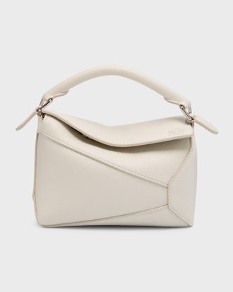 Loewe Puzzle Edge Mini Top-Handle Bag in Grained Leather