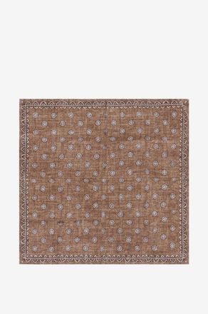 Brunello Cucinelli Einstecktuch aus Seide mit Bl&uuml;ten- und Nadelstreifenmotiven