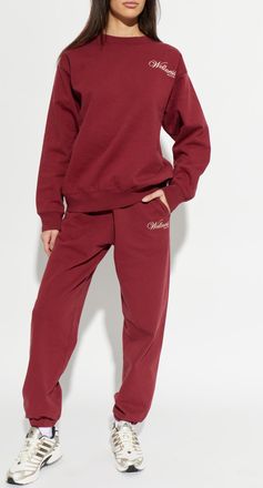 Sporty & Rich Central Park Drop Sweatshirt, Womens, Burgundy