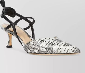 Fendi leather printed slingback mules