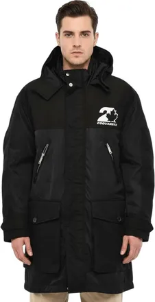 Dsquared2 Black Hood Parka Jacket