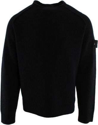 Stone Island Round-neck Knitwear, male, Blue, Size: M Round-neck Knitwear