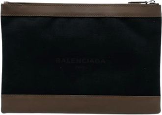 Balenciaga Pre-owned Clutches, female, Black, Size: ONE SIZE Pre-owned Canvas Clutch
