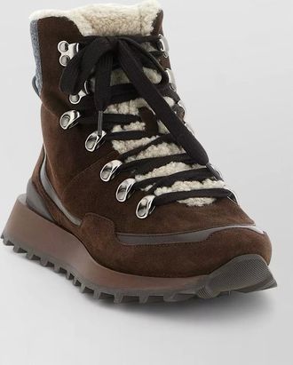 Brunello Cucinelli suede lace-up ankle boots