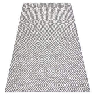 RugsX Rugsx - Alfombra Sisal Flat 48607637 Cuadrados Rombos Gris / Crema Grey 140x200 Cm