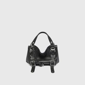 Diesel D-One-Small top-handle bag in treated leather - Handbags - Woman - Black