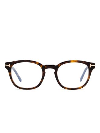 Tom Ford Eyewear square-frame clip-on glasses - Brown