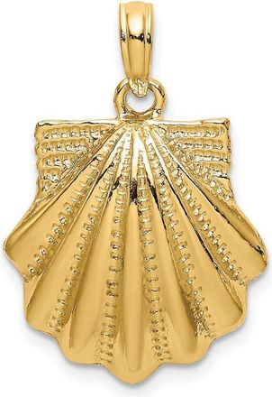 Diamond2Deal 14k Yellow Gold Textured Scallop Shell Charm