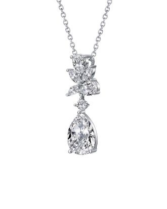 Rachel Glauber Silver Diamond Cz Chain Necklace