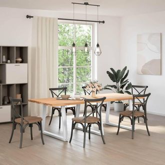 Berkfield Home Dining Table Legs V-Shape 3 pcs White 90x(72-73.3) cm Steel