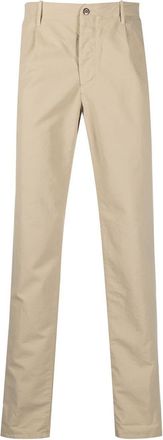 Incotex pleat-detail straight-leg trousers - men - Cotton/Cotton/Elastane - 31 - Neutrals