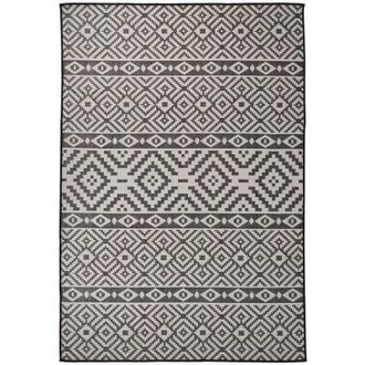 vidaXL Outdoor Flatweave Rug 160x230 cm Black Stripes Vidaxl