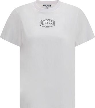 Ganni Witte Katoenen T-Shirt