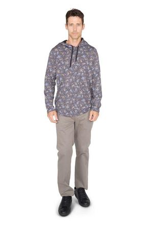 Lords of Harlech Horatio Jersey Lightweight Hoodie in Madrid Paisley Smoke at Nordstrom, Size Xx-Large