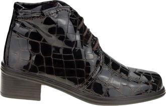 Gabor Enkelboots met veters - Dames - Veterlaarzen - Bruin - 38 EU - Leer - Schoenen