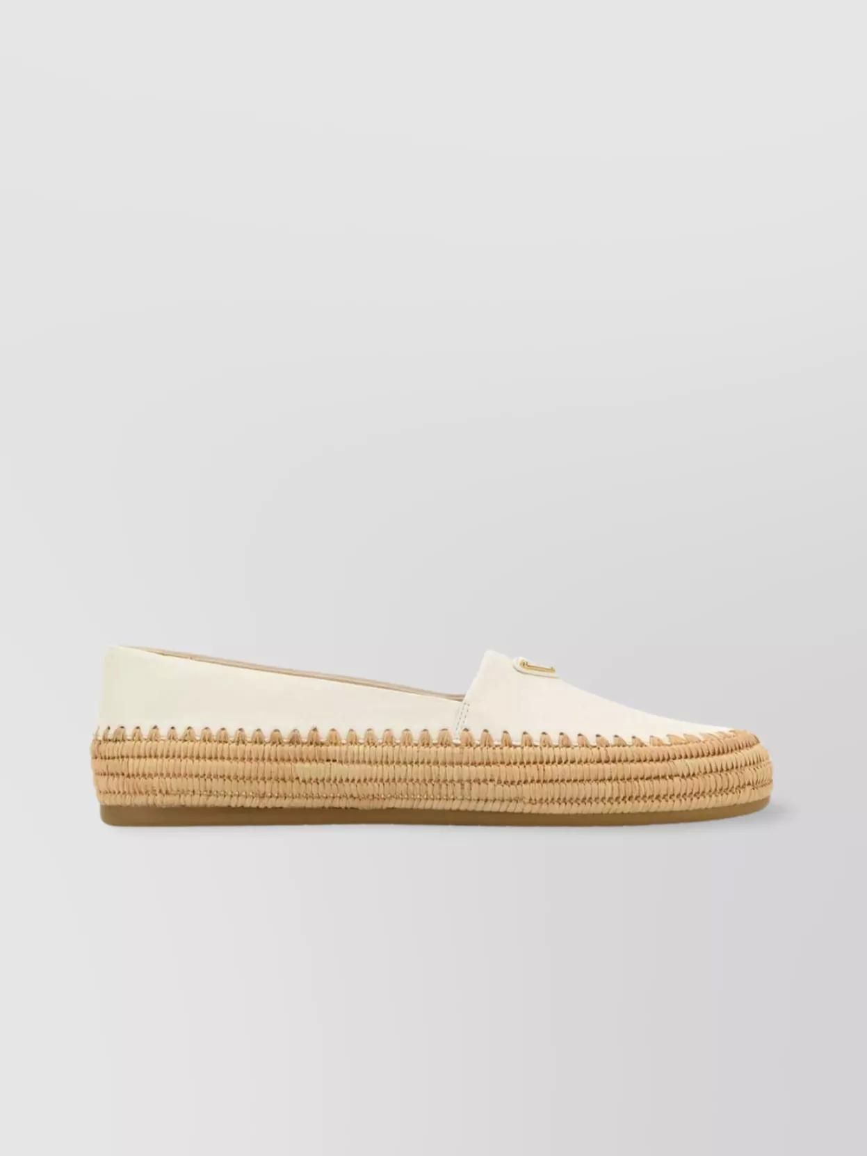 フラットシューズ PRADA GOLD LEATHER ESPADRILLES Prada Metallic Nappa Leather Espadrilles - Bergdorf Goodman