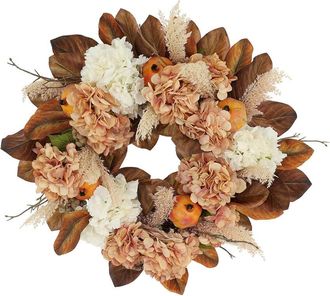 Creative Displays Inc. 24In Fall Wreath With Hydrangeas & Pomegranates