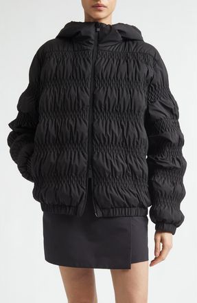 Moncler Noyer Gathered Quilted Down Jacket in Black at Nordstrom, Size 0