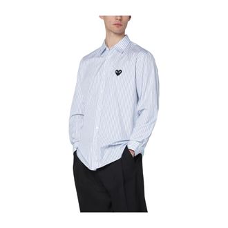 Comme Des Gar&ccedil;ons Overhemden, Heren, Blauw, M, Katoen, Shirt Black Heart