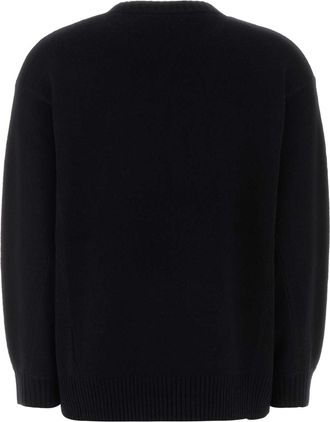 Max Mara Womens Black Wool Blend Fido Sweater Nero Exterior: Cashmere Maglieria