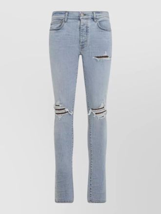 Amiri crochet leather mx1 distressed pocket jeans