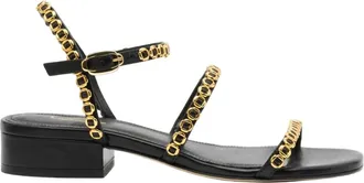 Larroude Womens Milannia Sandal In Black Leather