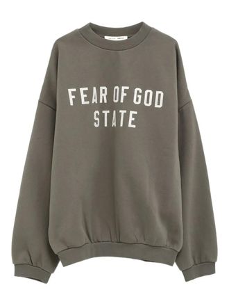 Fear of God embroidered-logo sweatshirt - men - Polyester/Cotton - M - Green