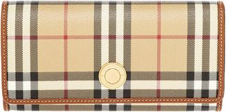 Burberry Long Canvas & Leather Wallet