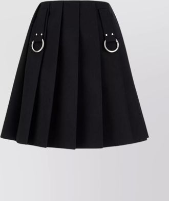 Prada pleated skirt with metal ring detail