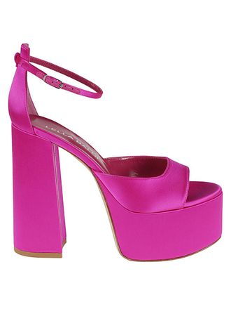 Lella Baldi Womens Fuchsia Satin Platform Sandals