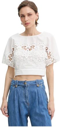 Patrizia Pepe Overhemden, Dames, Wit, S, Katoen, Katoenen Blouse
